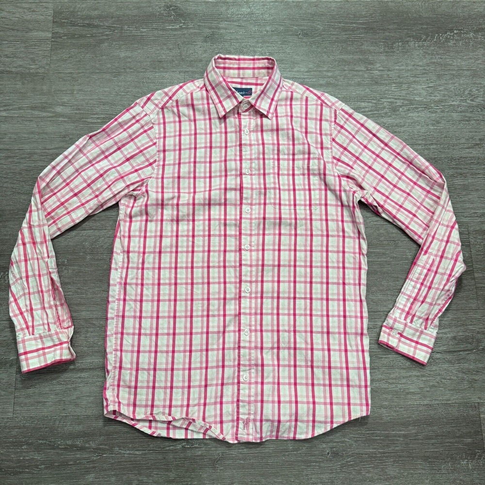 johnnie-O Vibrant Pink and White Checkered Shirt